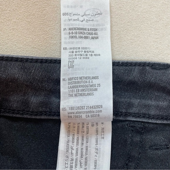 Abercrombie & Fitch Black High Rise Jean Legging Women’s 10R (30) Skinny Stretch - Picture 8 of 9